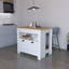 Îlot de cuisine blanc à 2 portes, moderne à classique, assurant un mélange harmonieux avec votre décor, îlot de cuisine-500116148