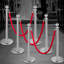 6PCS Red Rope Stanchion Silver Post