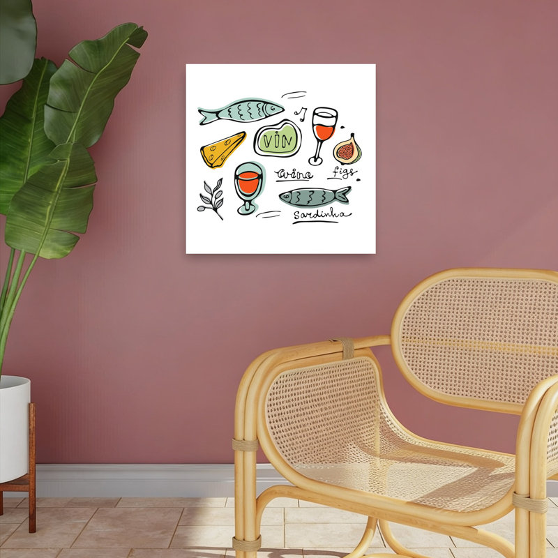 «Rustic Food Delights», art mural contemporain, 18" H x 18" W