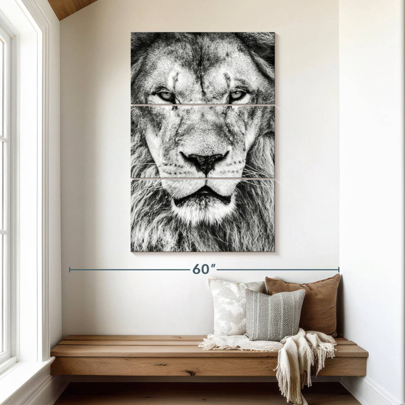 Tête de lion Brampt, H 50 po x l 32 po