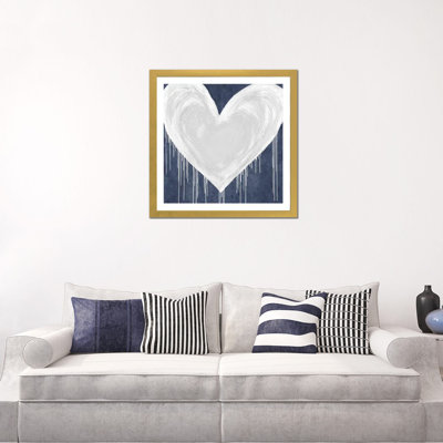 " Big Hearted White On Blue " by Lindsay Rodgers