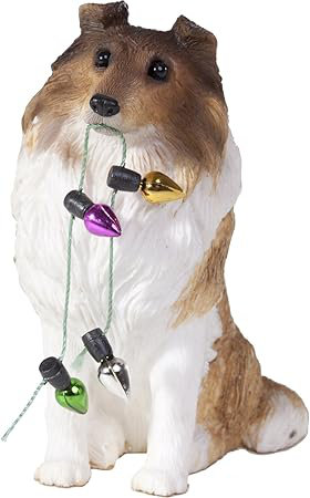  Ornement de Noël pour chien Collie, H 3,25 po x l 1,75 po x P 2,75 po, Colley brun / blanc