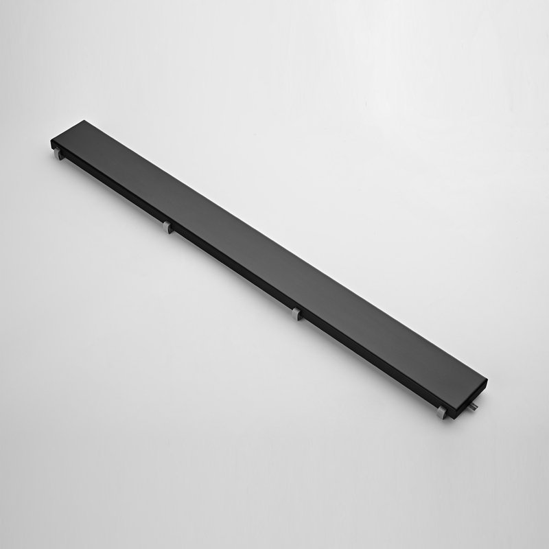 Linear Shower Drain With Leveling Feet, Matte Black