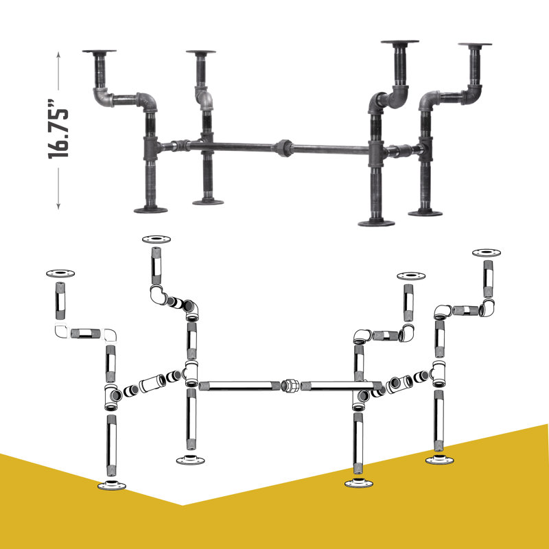 Streetlights Industrial Steel Pipe Coffee Table Base Kit