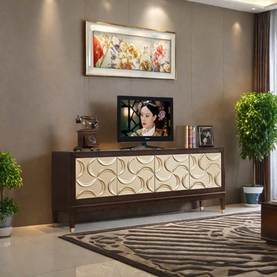 Neoclassical carved design sense TV cabinet