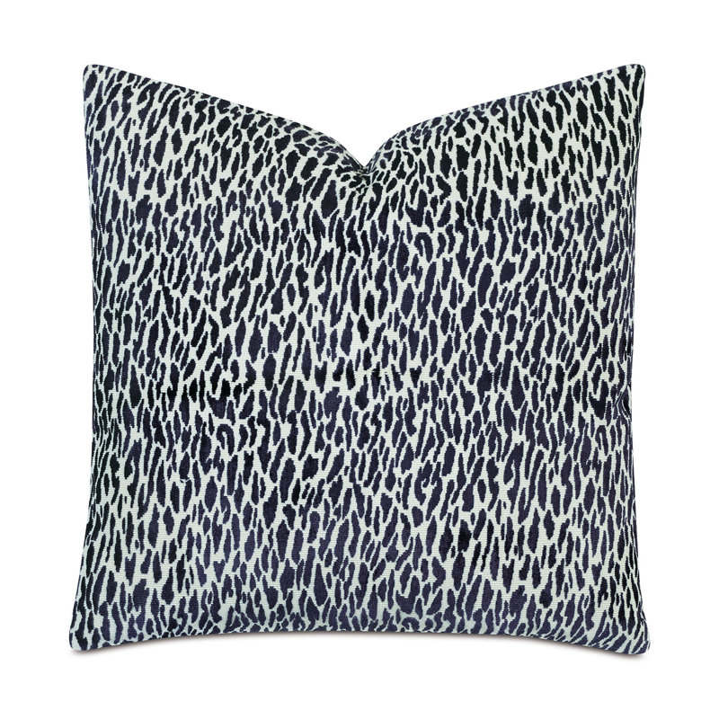 Animal Print Reversible Throw Pillow, Indigo
