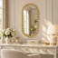 Miroir mural ovale Marlowe en fer noir mat perlé 18 x 36 po-136062889