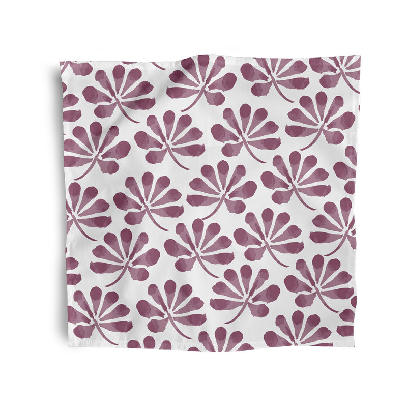 Chalis Polyester Floral Square Napkin, Purple