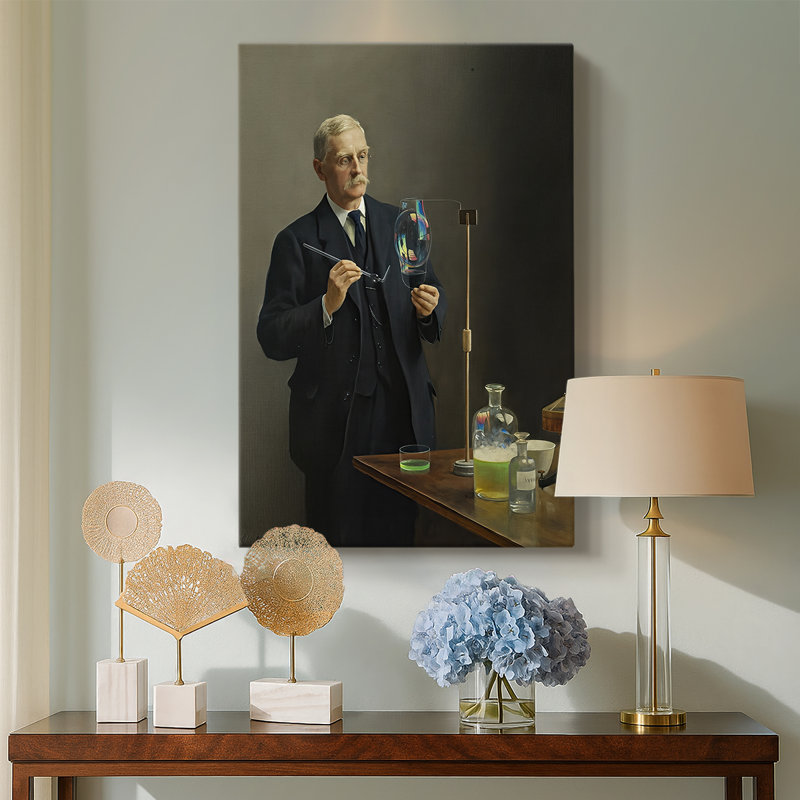 Portrait de Charles Vernon, toile tendue par John Collier, 24 po x 36 po