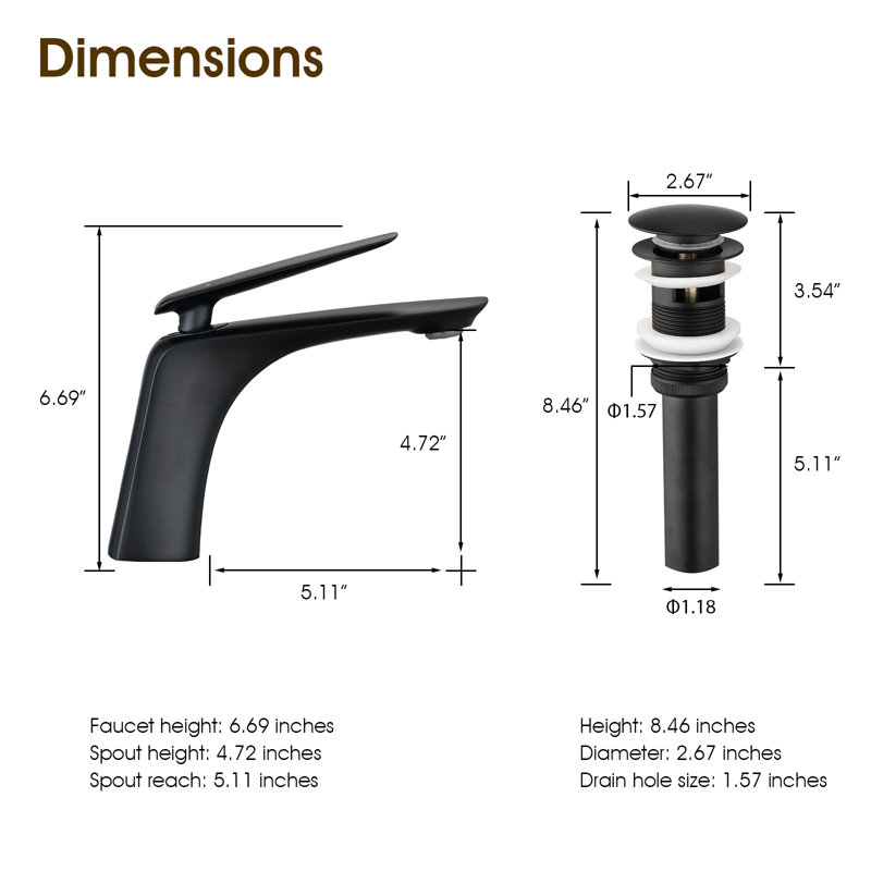 Bathroom Faucet, Matte Black