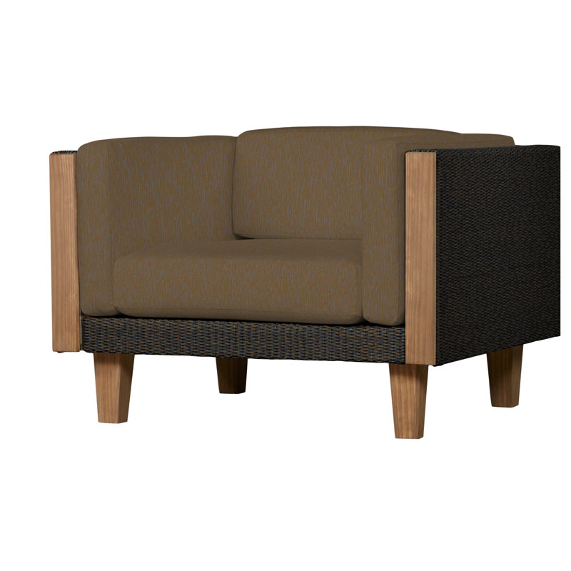 Catalina Outdoor Teak Lounge Chair, Mink, Rollo Linen
