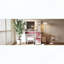 Bureau de coiffeuse avec plateau en verre, 11 ampoules Hollywood, tiroirs roses, tablettes et tabouret