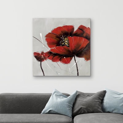 poppy flowers - 32"x32" art on canvas