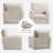 34''W Modern Soft Chenille Swivel Living Room Upholstered Swivel Accent Armchair With Pillow Back-894519823