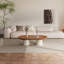 Table d'appoint de style moderne 51,18 "avec table bicolore et base robuste
