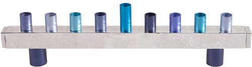 Silver Menorah, Blue/Purple