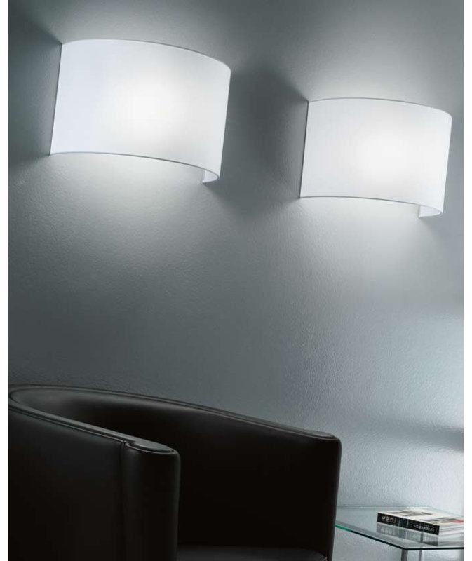 Applique murale encastrée en nickel 1 lumière Fog, Blanc