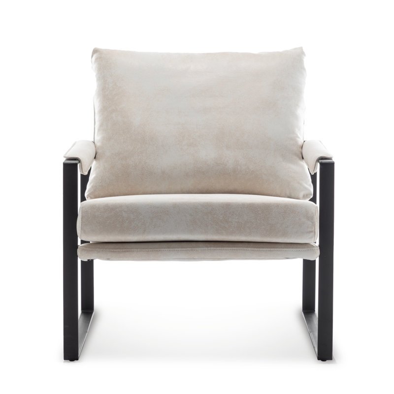 Accent Chair, Cream Microsuede
