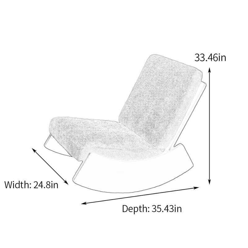 Chaise berçante en bois massif, Orange