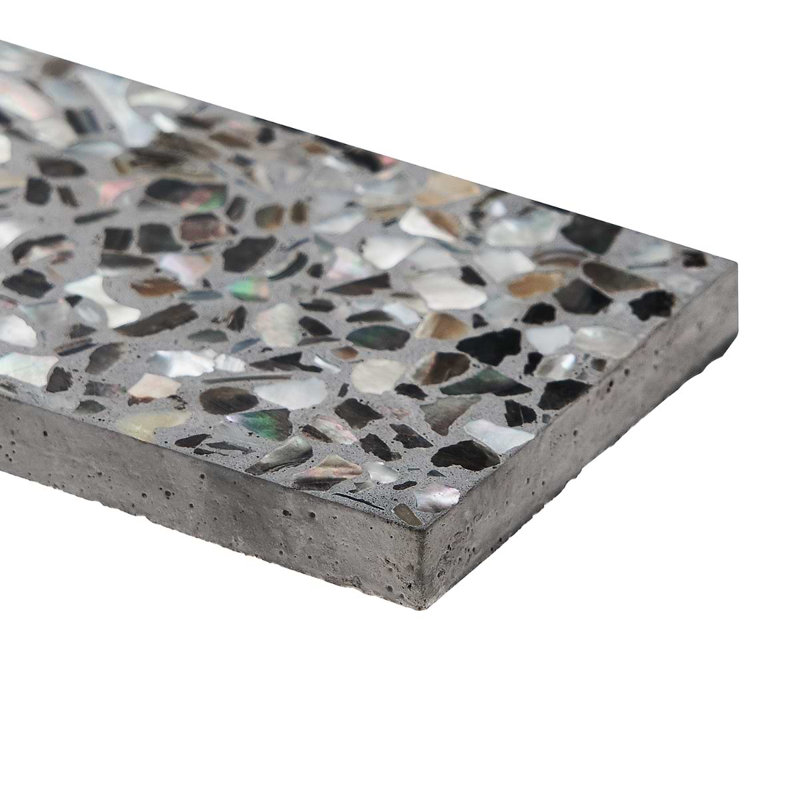 Reef Gray 3X12 Polished Pearl Terrazzo Tile