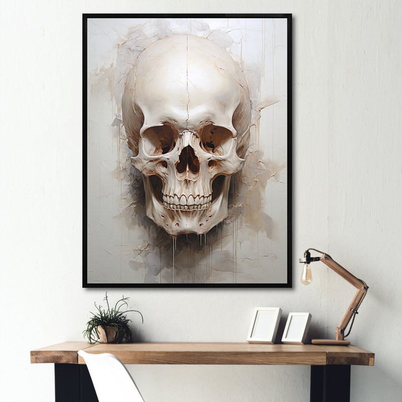 Crânes résonnants IV sur toile, H 44 po x l 34 po x P 1,5 po, Cadre flottant noir
