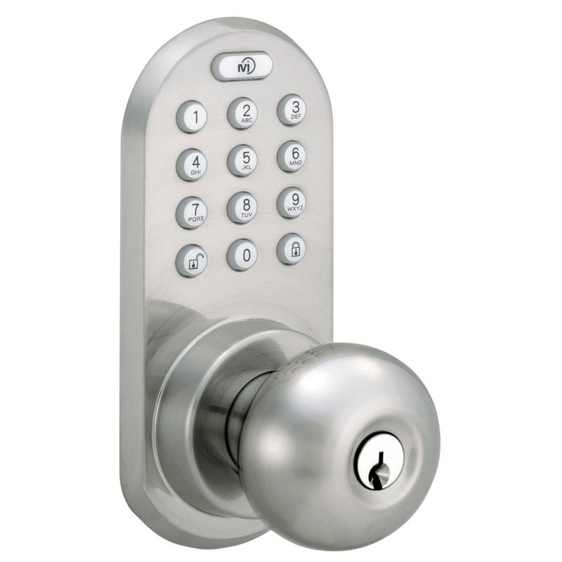 Bouton de porte d'entrée sans clé, Nickel satiné