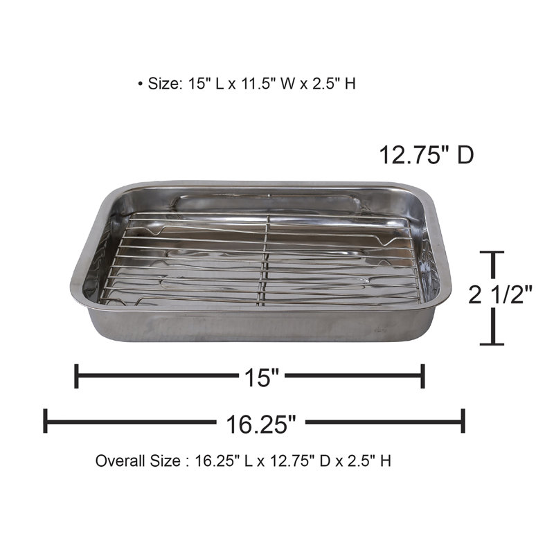 Stainless Steel Oval and Rectangular Roasting Set with Lids