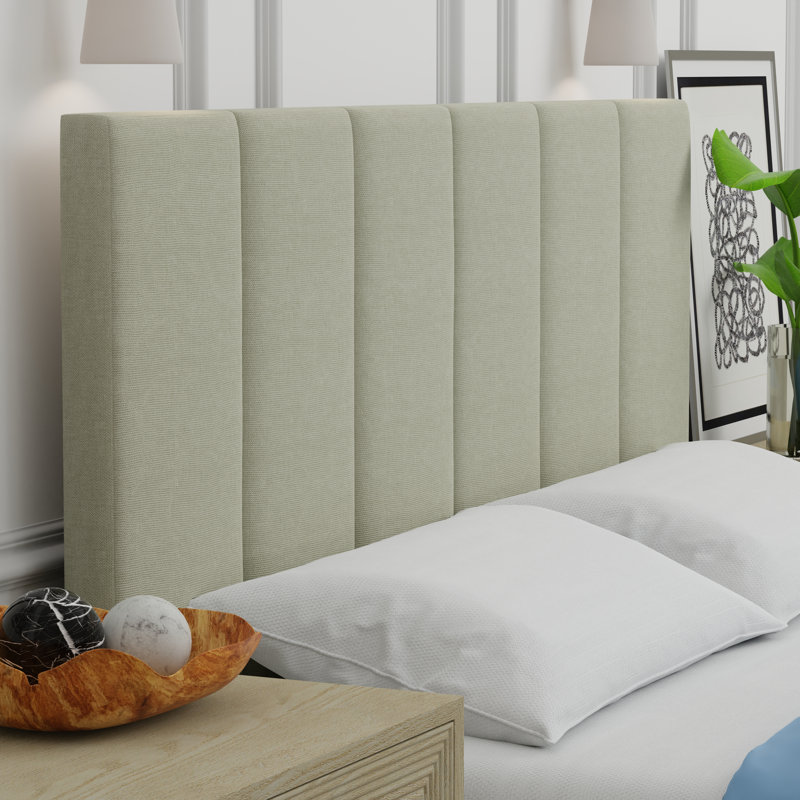 Avag Upholstered Panel Headboard, Beige, Queen