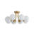 8 - Light Dimmable Glass Globe Curved Arm Semi-flush Mount