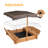 AIUEKES 48'' x 48'' Solid Wood Square Sandbox with Cover