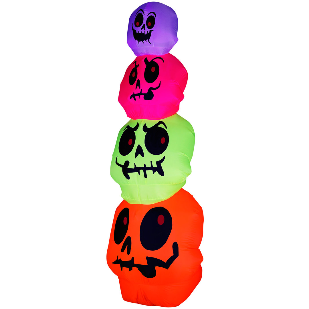 Airblown Halloween Inflatable Skulls Stack Decoration Gemmy Industries