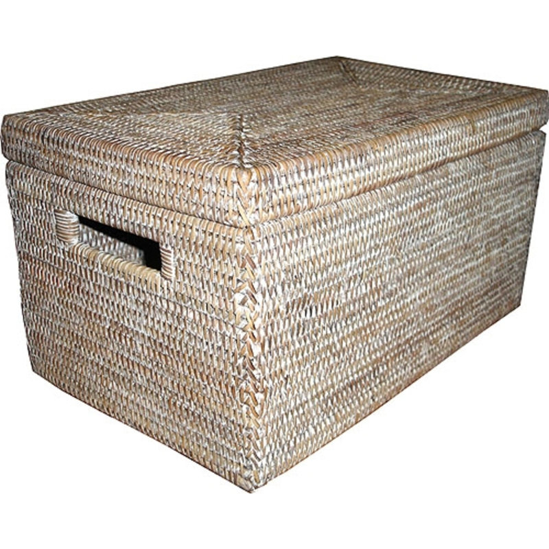 Wicker Decorative Basket, White Wash