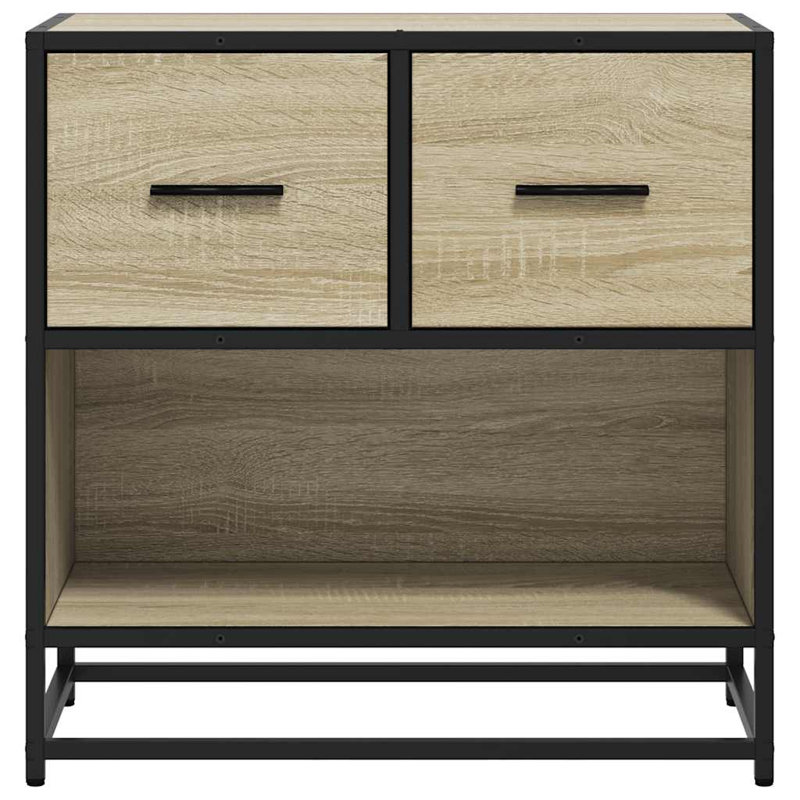 60cm W Metal Bedside Table, Sonoma Oak
