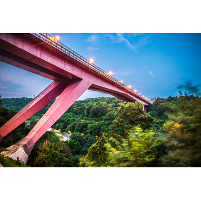 Red Bridge, Luxembopurg - Wrapped Canvas Print
