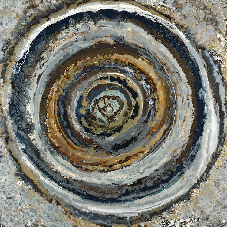«Metallic Circle», impression sur toile, H 26 po x l 26 po x P 1,5 po, Toile tendue