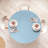 Ambesonne Abstract Fitted Round Tablecloth Pale Azure Blue and White-426906115