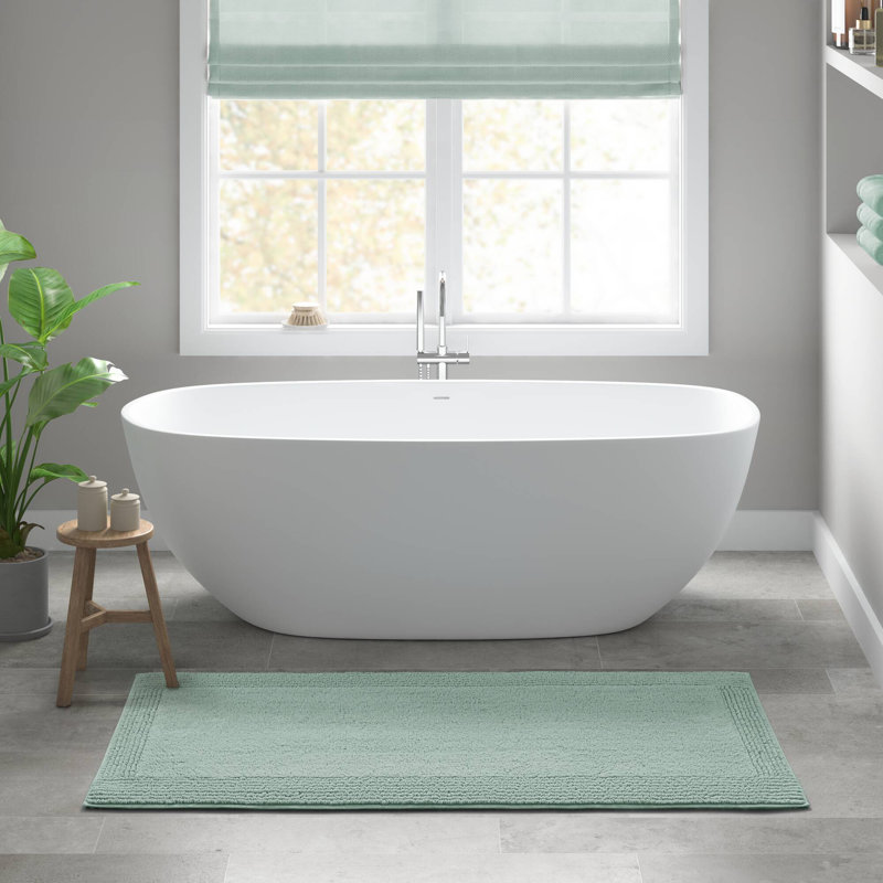 Splendor Green 100% Cotton Tufted 3000 GSM Reversible 24x60'' Bath Rug, 24" W x 60" L, Green
