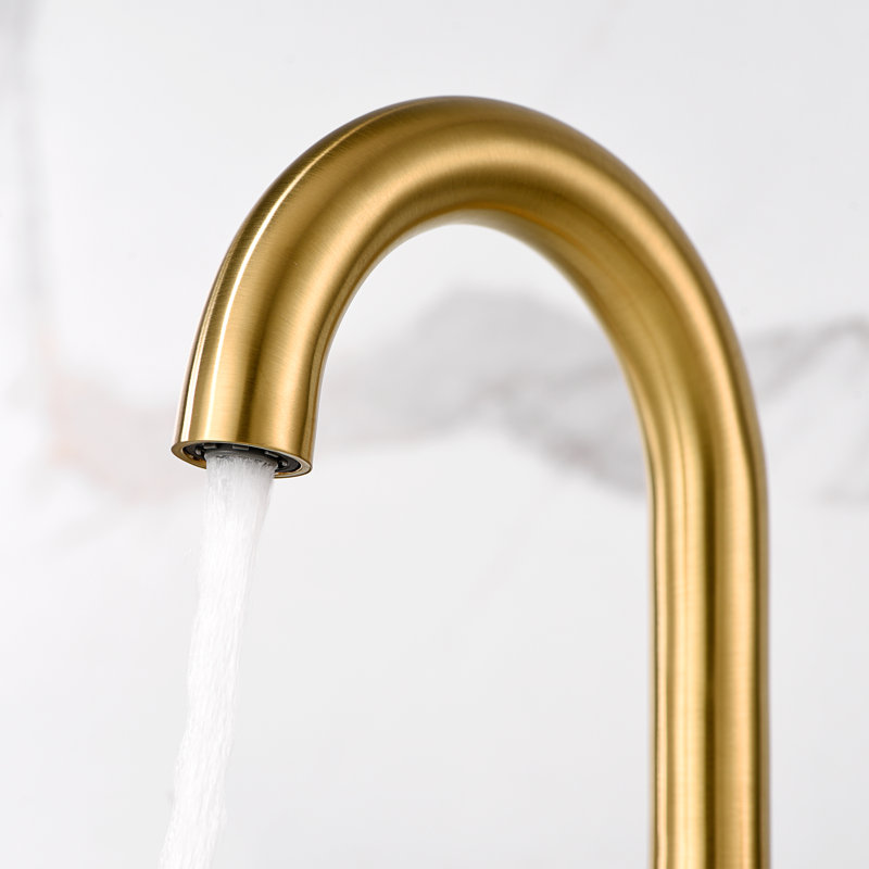 Reesley 8 in. Widespread 2-Handle Bathroom Vanity Sink Faucet with Metal Pop-Up Drain, Brushed Gold