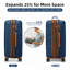 Ensemble de bagage 5 pièces avec sacs de voyage, valises rigides extensibles avec roulettes