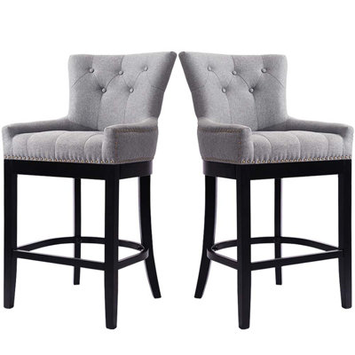 Jaeden Upholstered Bar Stool with Solid Wood Frame
