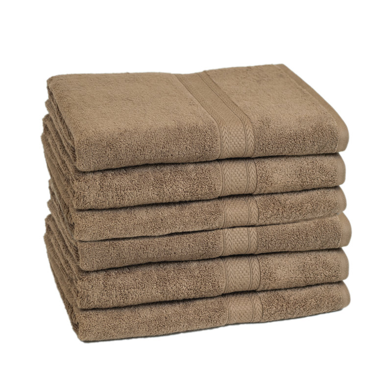 Ensemble de draps de bain 6 pièces 100% coton, Taupe profond