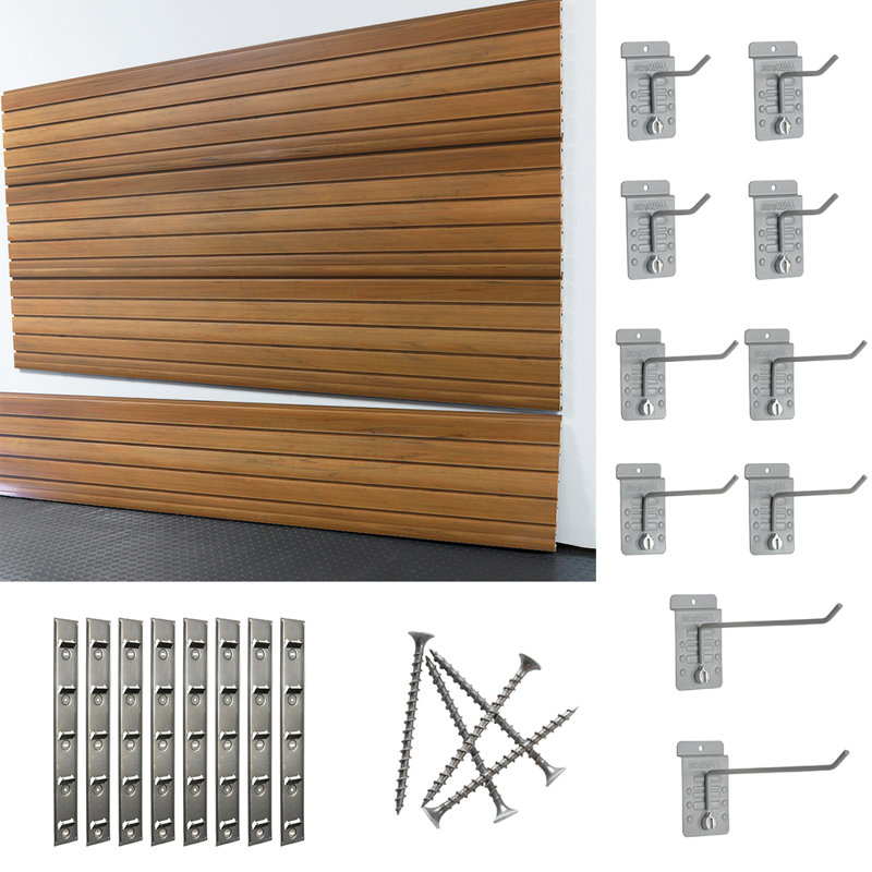 Slatwall Large Heavy Duty Starter System, Rustic Cedar
