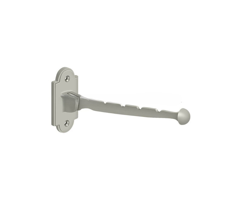 Alverta Valet Hook; 7" Projection; Satin Nickel Finish, Satin Nickel