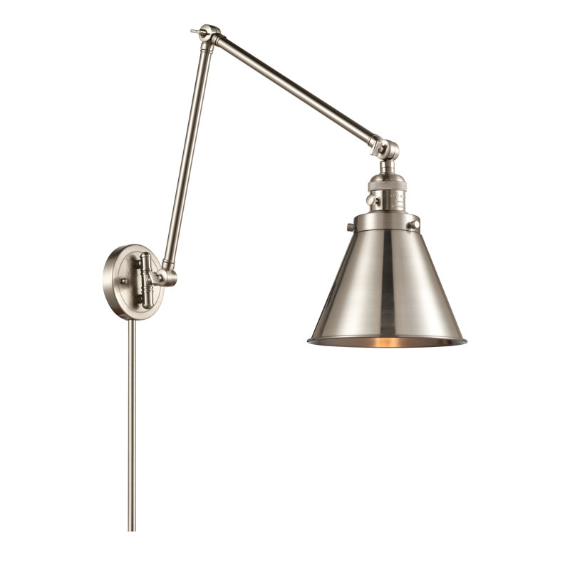 Shauna Swing Arm Sconce, Satin Gold, LED