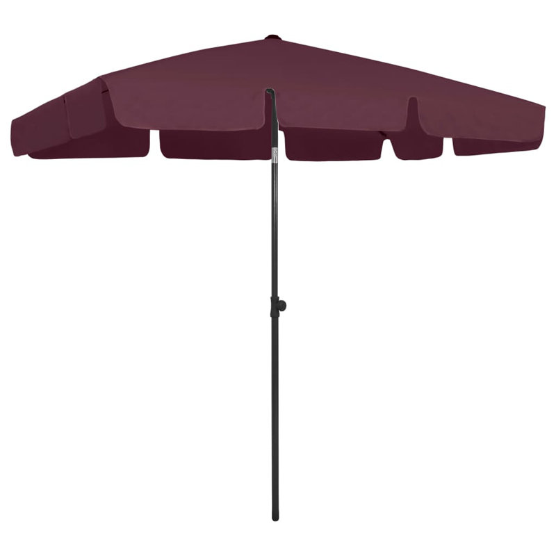 Parasol de plage rectangulaire Dinuba, Bordeaux rouge, H 96,5 po x l 78,7 po x P 49,21 po