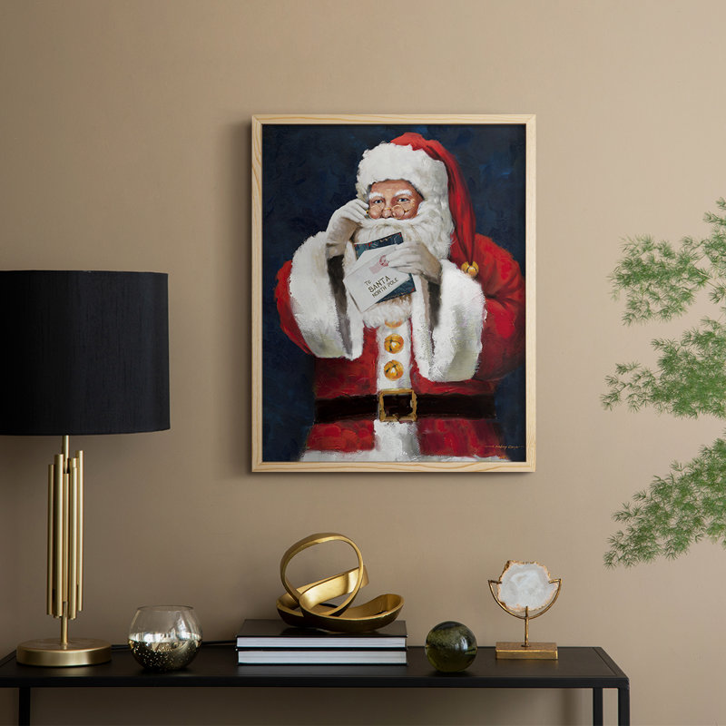 Lettre au père Noël, reproduction encadrée - bois massif, H 30 po x l 24 po, Naturel