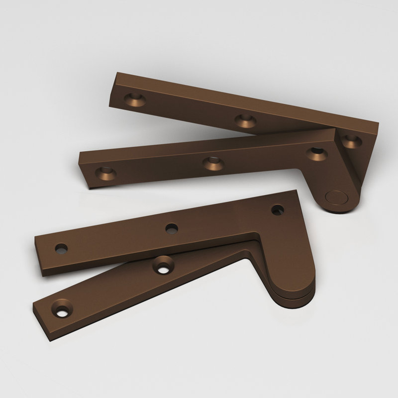 Charnière à pivot fixe, H 1,63 po x l 3,88 po, Bronze huilé mat