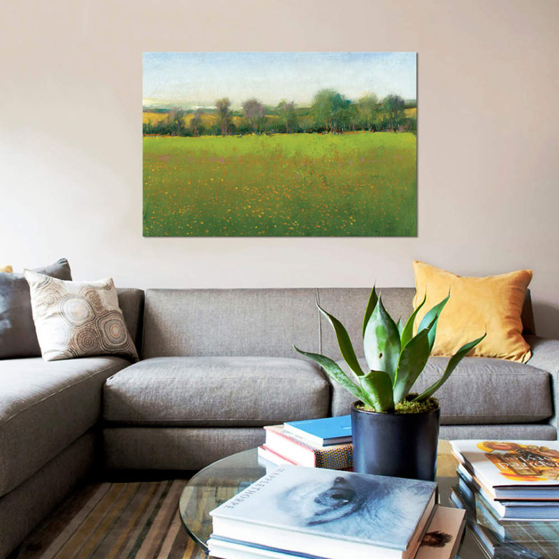 « verdoyants », reproduction sur toile, H 26 po x l 40 po x P 1,5 po, Toile tendue, Pas de tapis