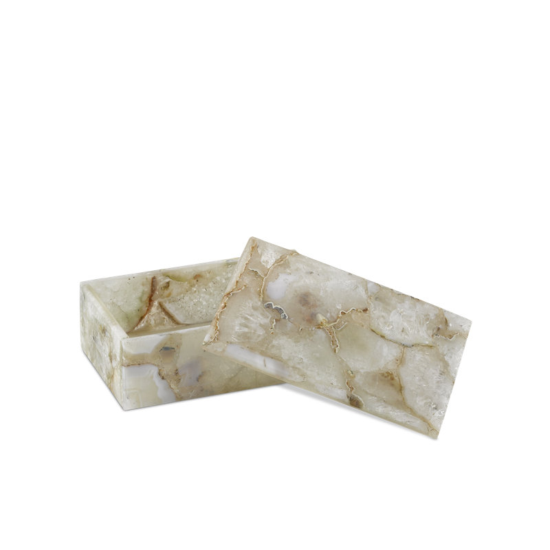 Benoit Agate Decorative Box, 2.5"H x 7"W x 4.5"D