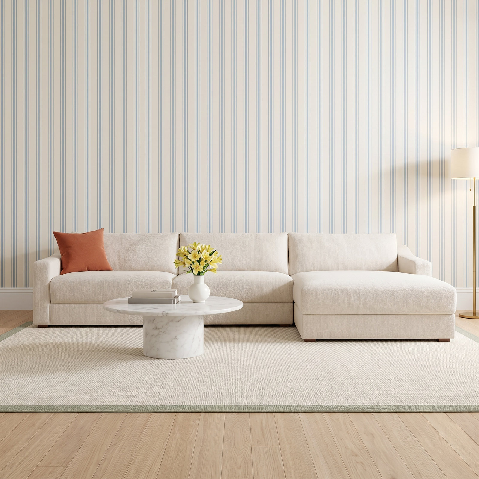 Nora Upholstered Chaise L-Sectional, Right Hand Facing